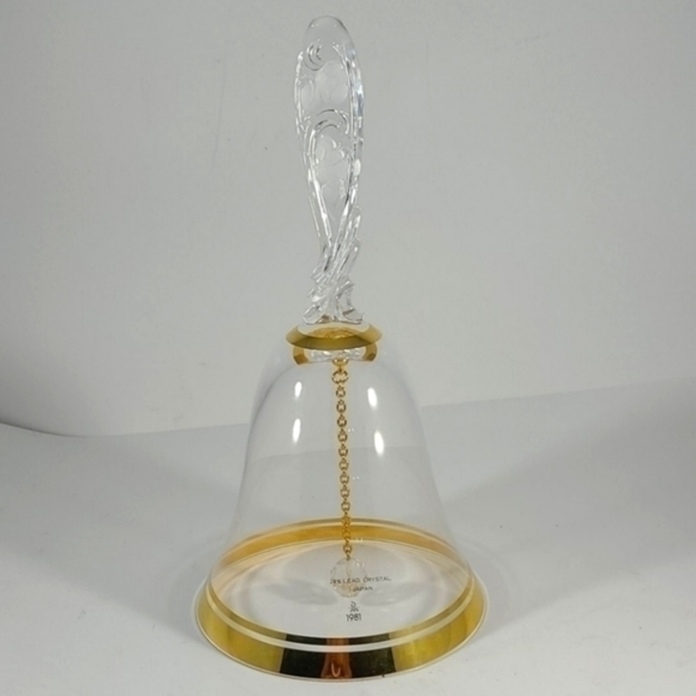 Vintage Sasaki 24% Lead Crystal Bell 1981 Japan, guilded and GORGIOUS!!